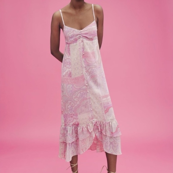 ZARA - Paisley Print Midi Dress - Picture 1 of 7